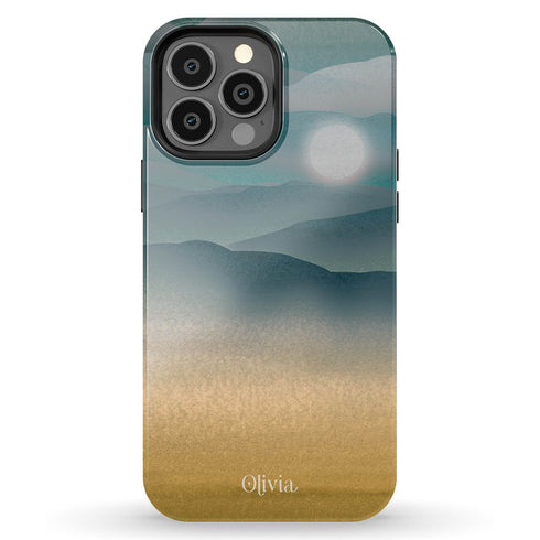 Watercolor Landscape Personalized Name iPhone Case
